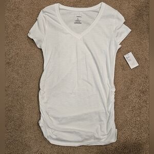 Sonoma Maternity White V-Neck Women's Top
